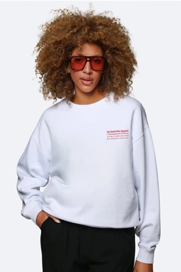 LESS UPSETTI SWEATER - WHITE